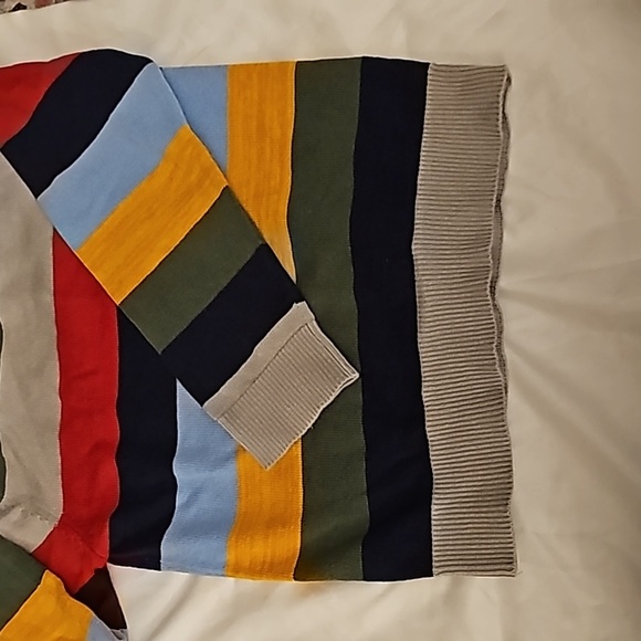 Boys multi color stripe knitted sweater size 7 - Picture 3 of 4